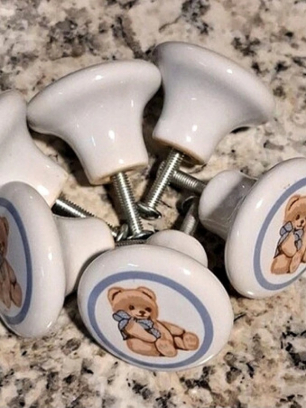 6 Theodore Teddy Bear Cabinet Knobs